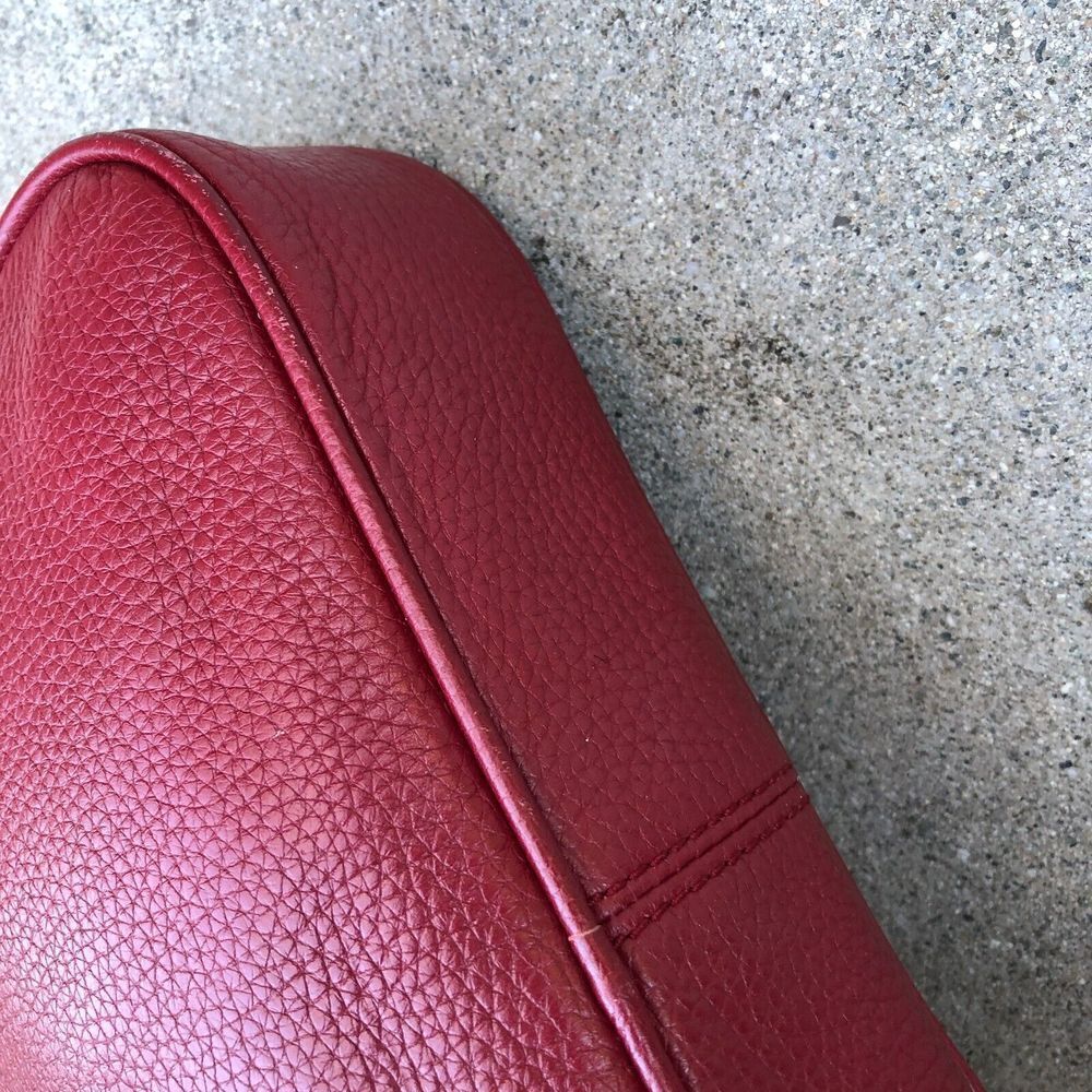 MICHAEL KORS Fulton Purse Women's Red Pebbled Leather Crossbody Shoulder Bag Zip - Picture 7 of 11